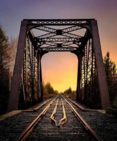 Sunset at the tracks, Sturgeon Falls, Ontario. Image by hey_eh_joe